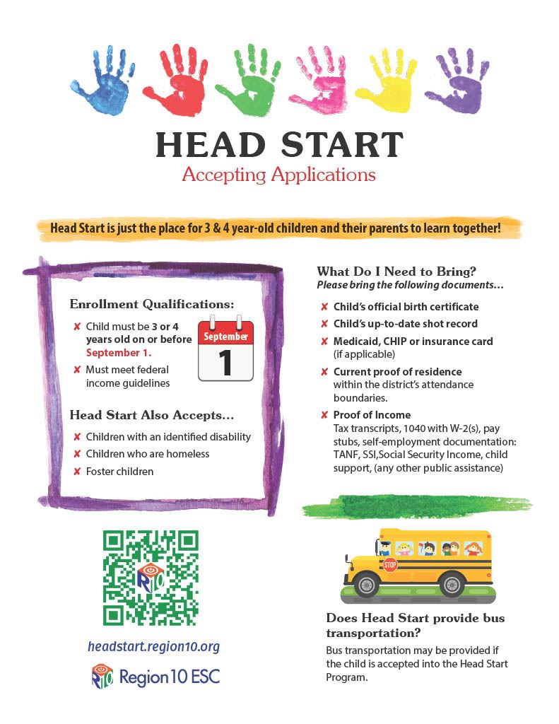 Head Start Flyer in English